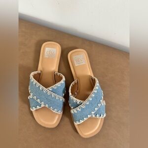 DV by Dolce Vita Women's Denim and Tan Sandals